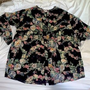 Plus size sheer floral top/dress sz 2X-5x